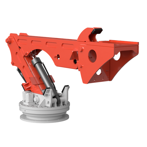 Heavy-duty cylinders Rammer full electrification Round pedestal Internal piping and hoses Heat treated conical pins Low height/width design.